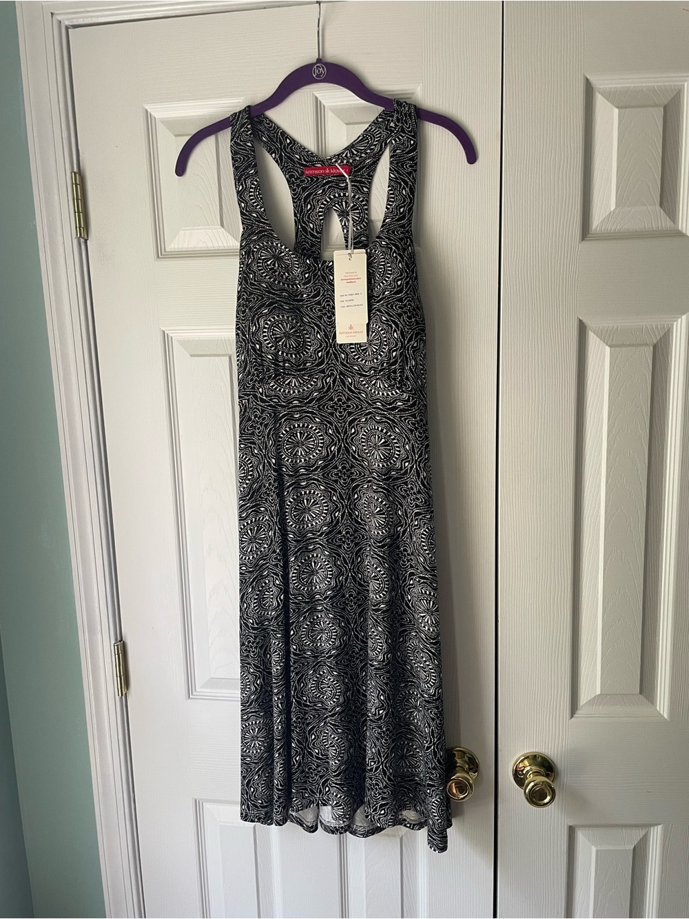 Krimson Klover Black and White Racerback Midi Dress